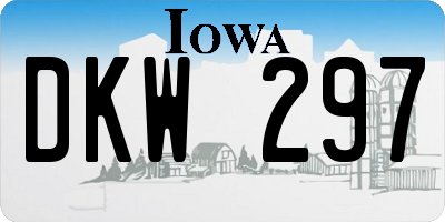 IA license plate DKW297