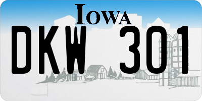 IA license plate DKW301