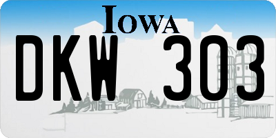 IA license plate DKW303