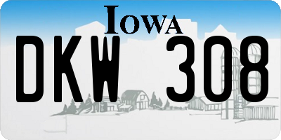 IA license plate DKW308