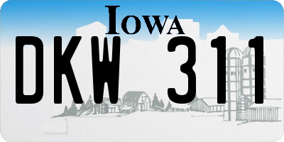 IA license plate DKW311