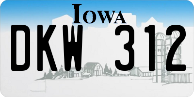 IA license plate DKW312