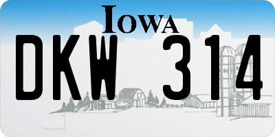 IA license plate DKW314