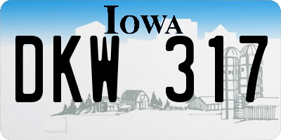 IA license plate DKW317
