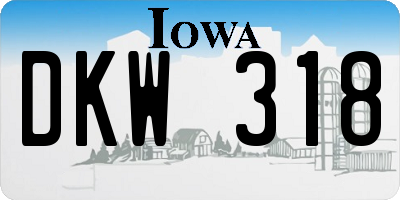 IA license plate DKW318