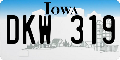 IA license plate DKW319