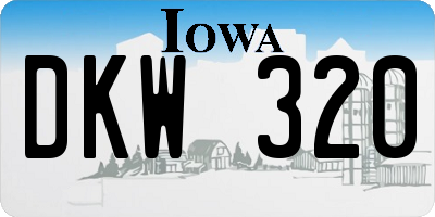 IA license plate DKW320