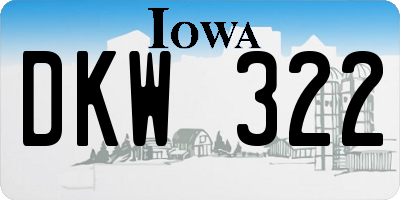 IA license plate DKW322