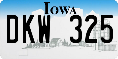 IA license plate DKW325