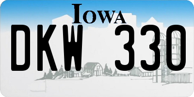 IA license plate DKW330