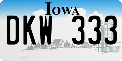 IA license plate DKW333