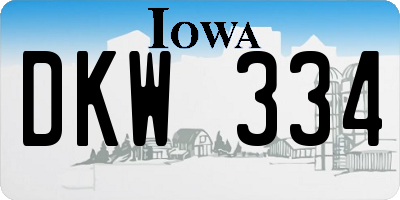 IA license plate DKW334