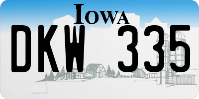 IA license plate DKW335