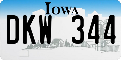 IA license plate DKW344