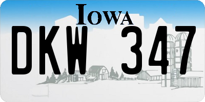 IA license plate DKW347