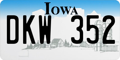 IA license plate DKW352