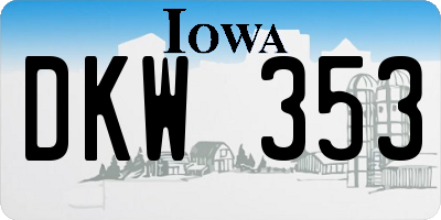 IA license plate DKW353