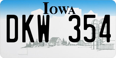 IA license plate DKW354