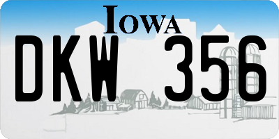 IA license plate DKW356