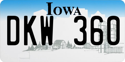 IA license plate DKW360