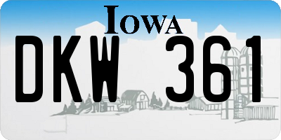 IA license plate DKW361