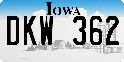 IA license plate DKW362