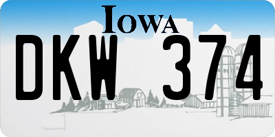 IA license plate DKW374