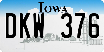 IA license plate DKW376