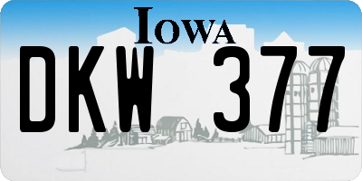IA license plate DKW377
