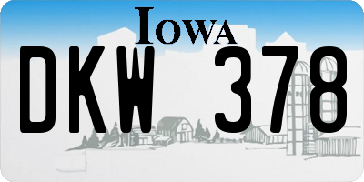 IA license plate DKW378