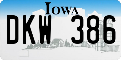 IA license plate DKW386