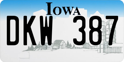 IA license plate DKW387