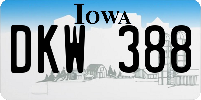 IA license plate DKW388