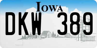 IA license plate DKW389