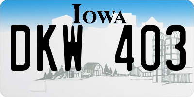 IA license plate DKW403