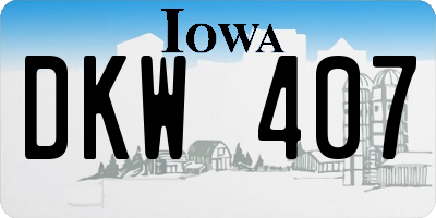 IA license plate DKW407
