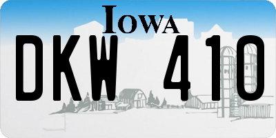 IA license plate DKW410