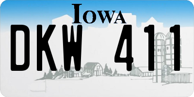 IA license plate DKW411