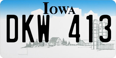 IA license plate DKW413