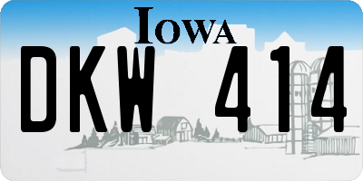 IA license plate DKW414