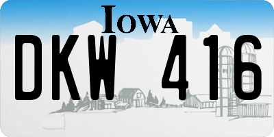 IA license plate DKW416