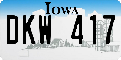 IA license plate DKW417