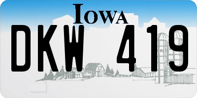 IA license plate DKW419