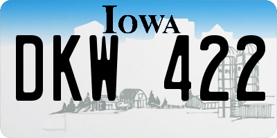 IA license plate DKW422