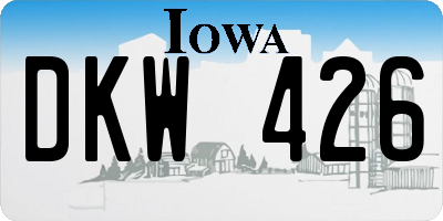 IA license plate DKW426
