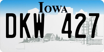 IA license plate DKW427