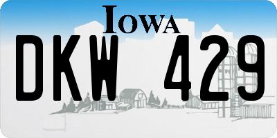 IA license plate DKW429
