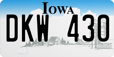 IA license plate DKW430