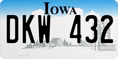 IA license plate DKW432