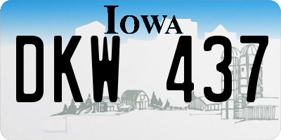 IA license plate DKW437